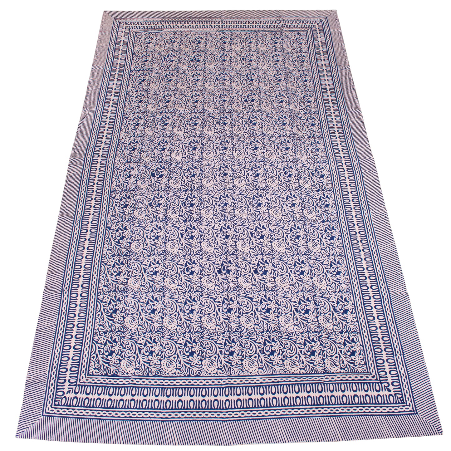 Handmade Cotton Block Print Table Cover for Dining Table Decor - 60x90