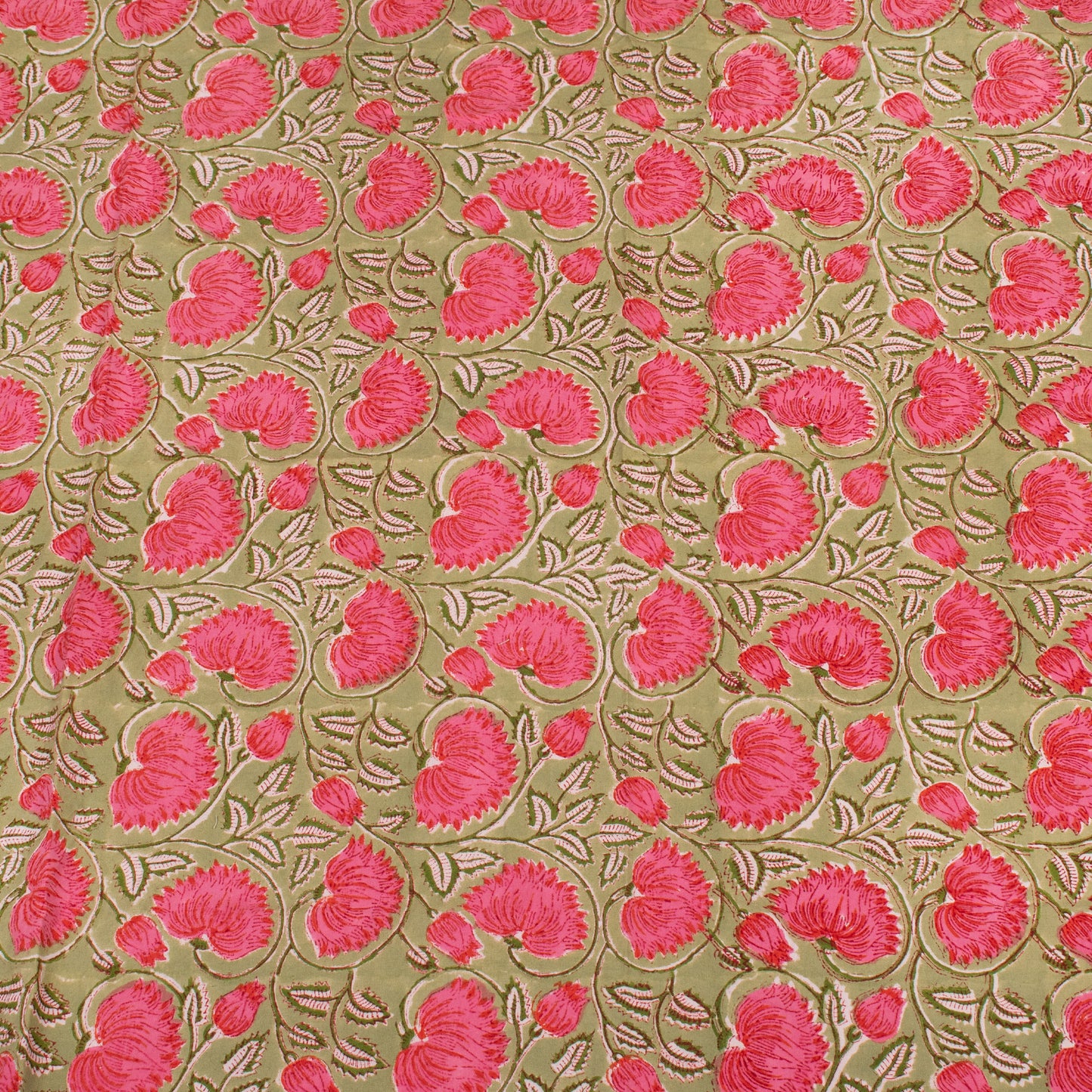 Luxury Cotton Tablecloth with Traditional Hand Block Print Pattern - 60x90