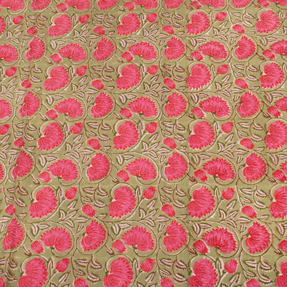 Luxury Cotton Tablecloth with Traditional Hand Block Print Pattern - 60x90