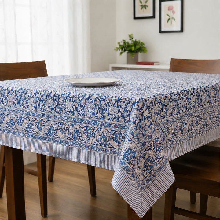 Hand Block Cotton Tablecloth 60x90 | Boho Table Cover