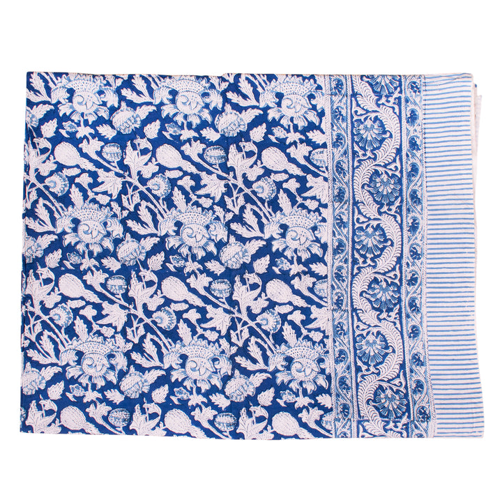 Hand Block Cotton Tablecloth 60x90 | Boho Table Cover