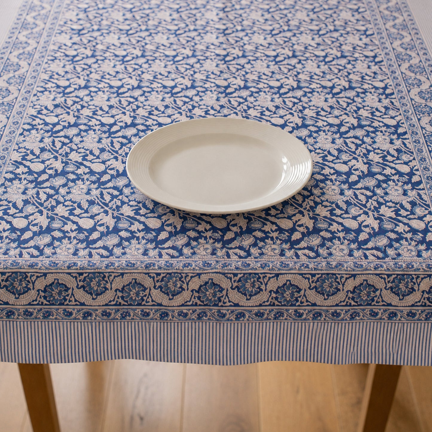 Artisan Made Indian Block Print Table Cover for Farmhouse Decor - 60x90