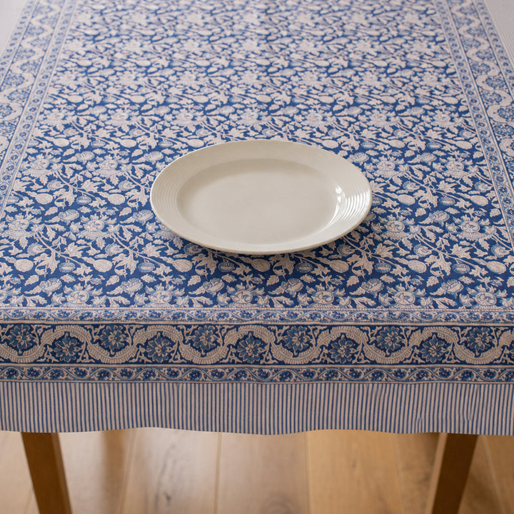 Hand Block Cotton Tablecloth 60x90 | Boho Table Cover