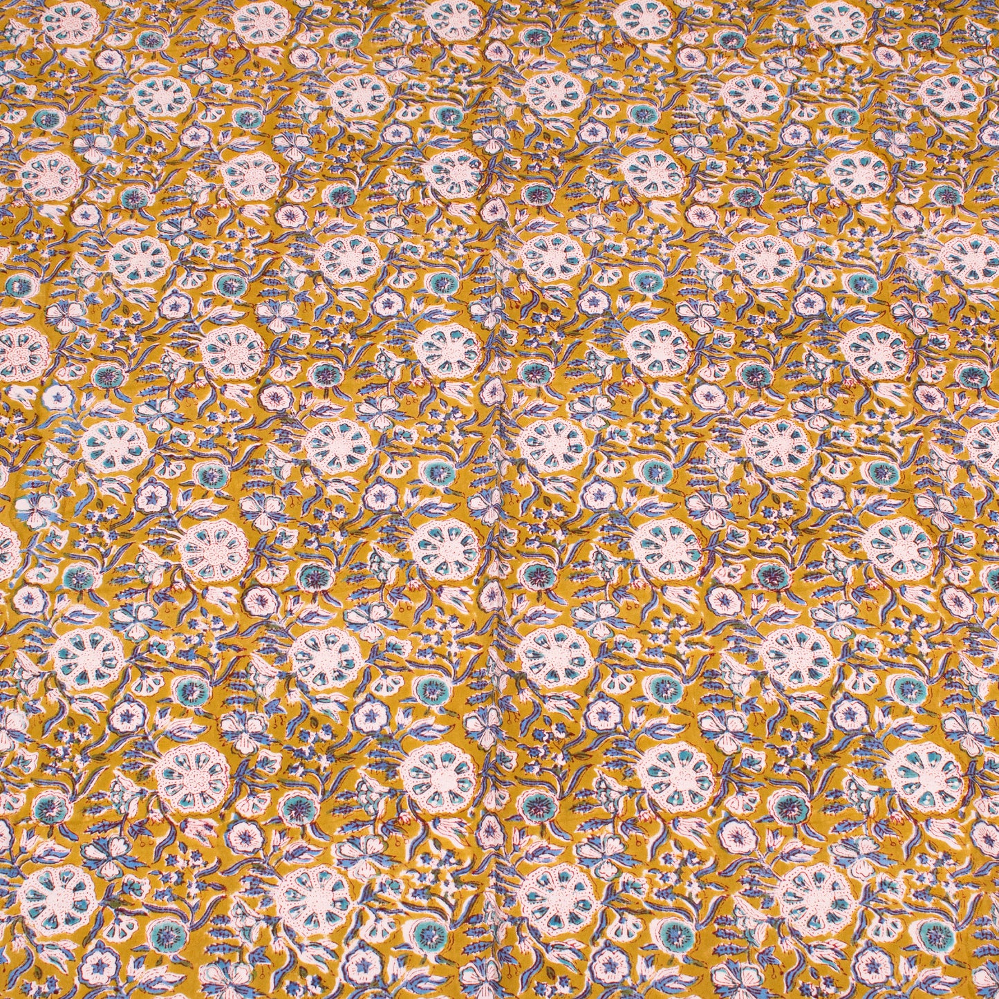Boho Cotton Table Cover with Traditional Block Print Design - 60x90