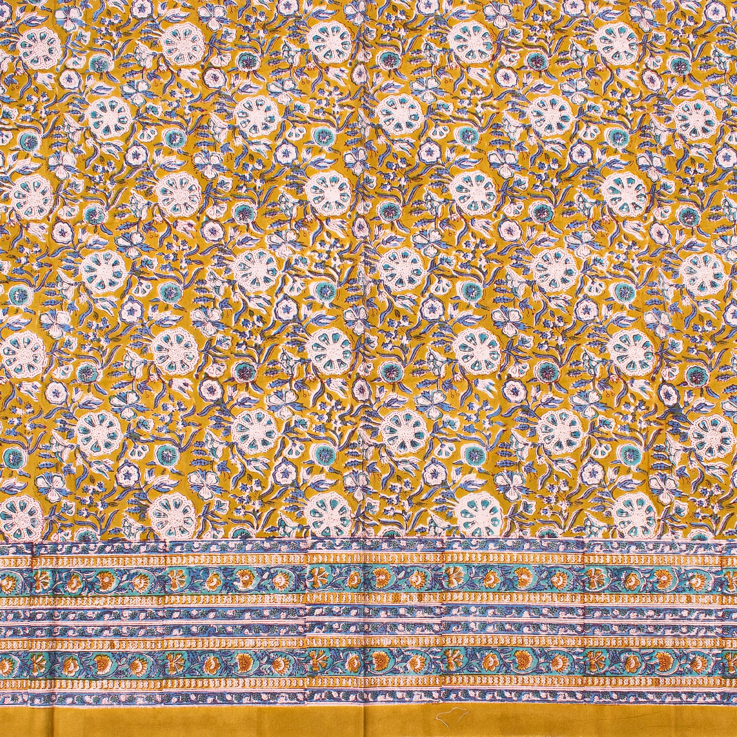 Boho Cotton Table Cover with Traditional Block Print Design - 60x90