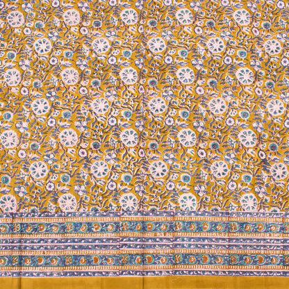 Boho Cotton Table Cover with Traditional Block Print Design - 60x90