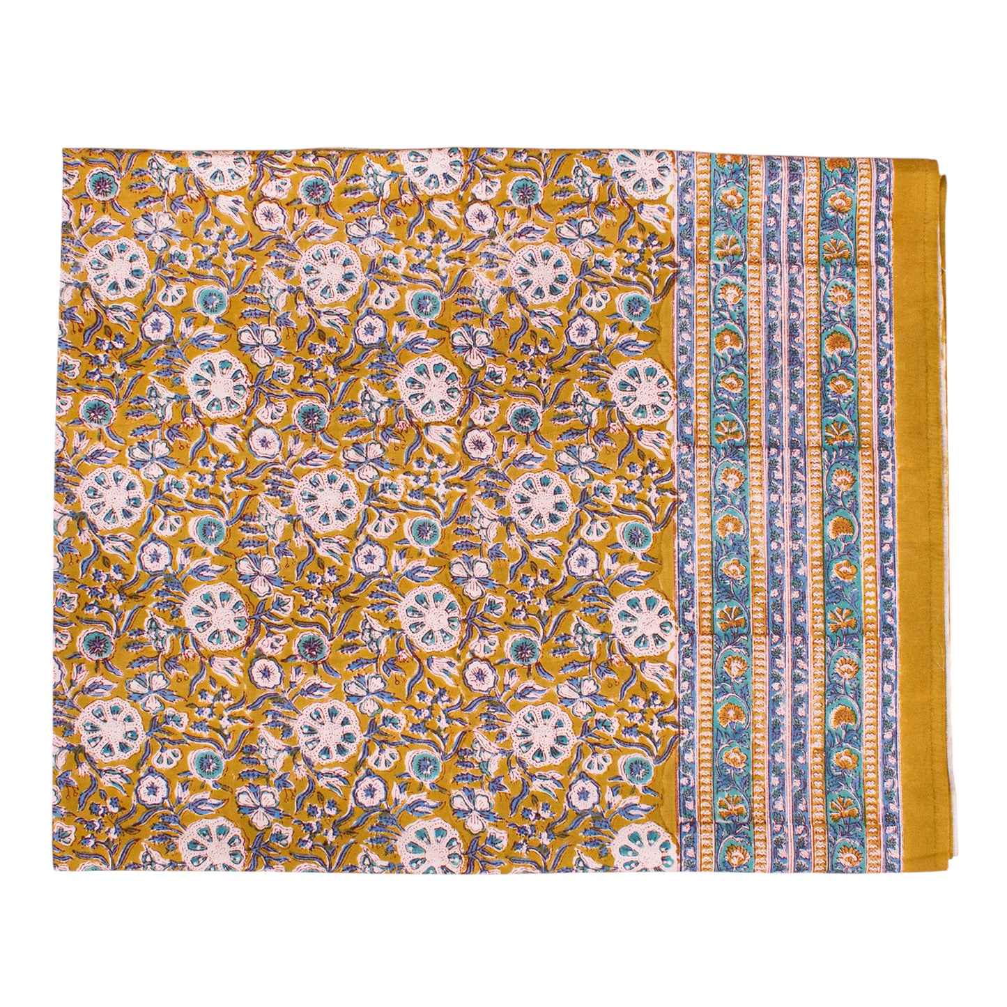 Boho Cotton Table Cover with Traditional Block Print Design - 60x90