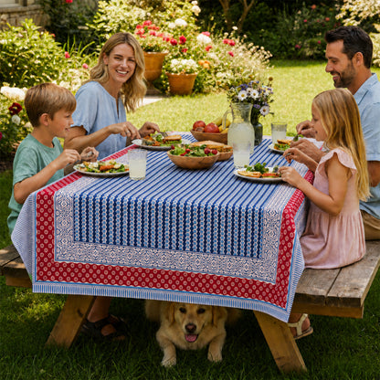 Handmade Cotton Block Print Table Cover for Dining Table - 60x90