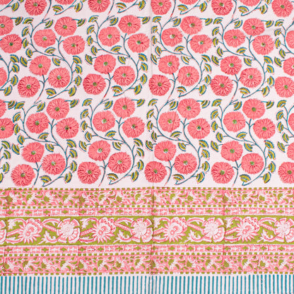 Block Print Tablecloth, 100% Cotton Table Cover, Artistic Dining Room Decor, Handmade Table Linen