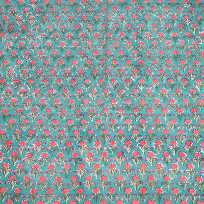 Floral Block Print Tablecloth, Cotton Dining Table Cover, Bohemian Home Decor, Handmade Kitchen Table Linen