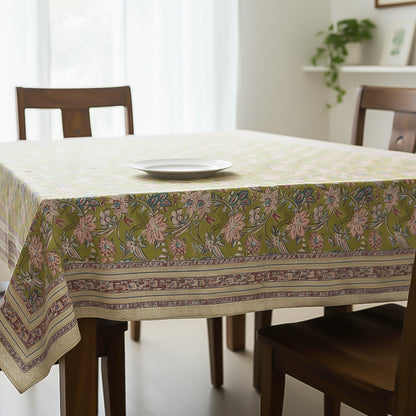 Paisley Block Print Cotton Tablecloth, Rustic Farmhouse Dining Table Cover, Boho Chic Home Linen, Handmade Textile