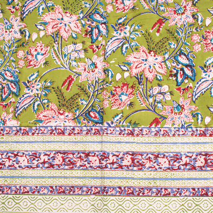 Paisley Block Print Cotton Tablecloth, Rustic Farmhouse Dining Table Cover, Boho Chic Home Linen, Handmade Textile