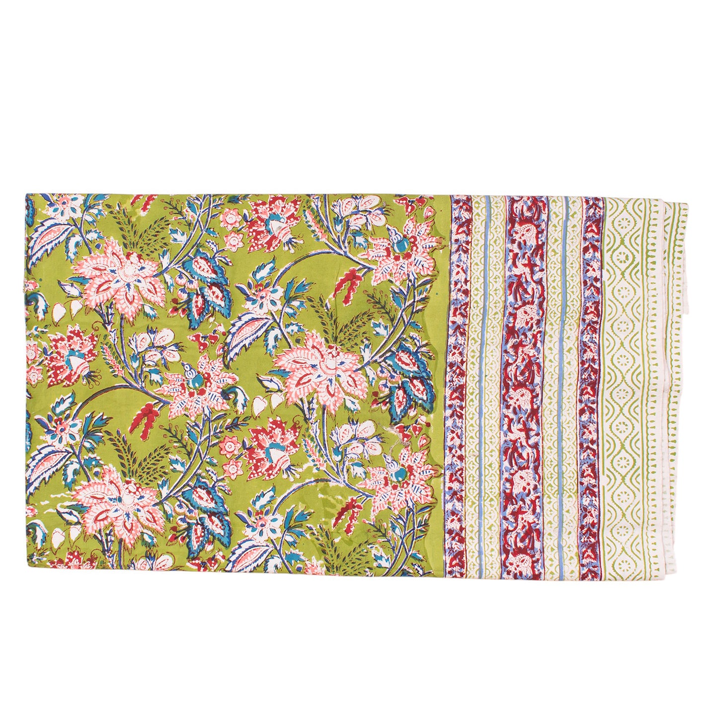 Paisley Block Print Cotton Tablecloth, Rustic Farmhouse Dining Table Cover, Boho Chic Home Linen, Handmade Textile