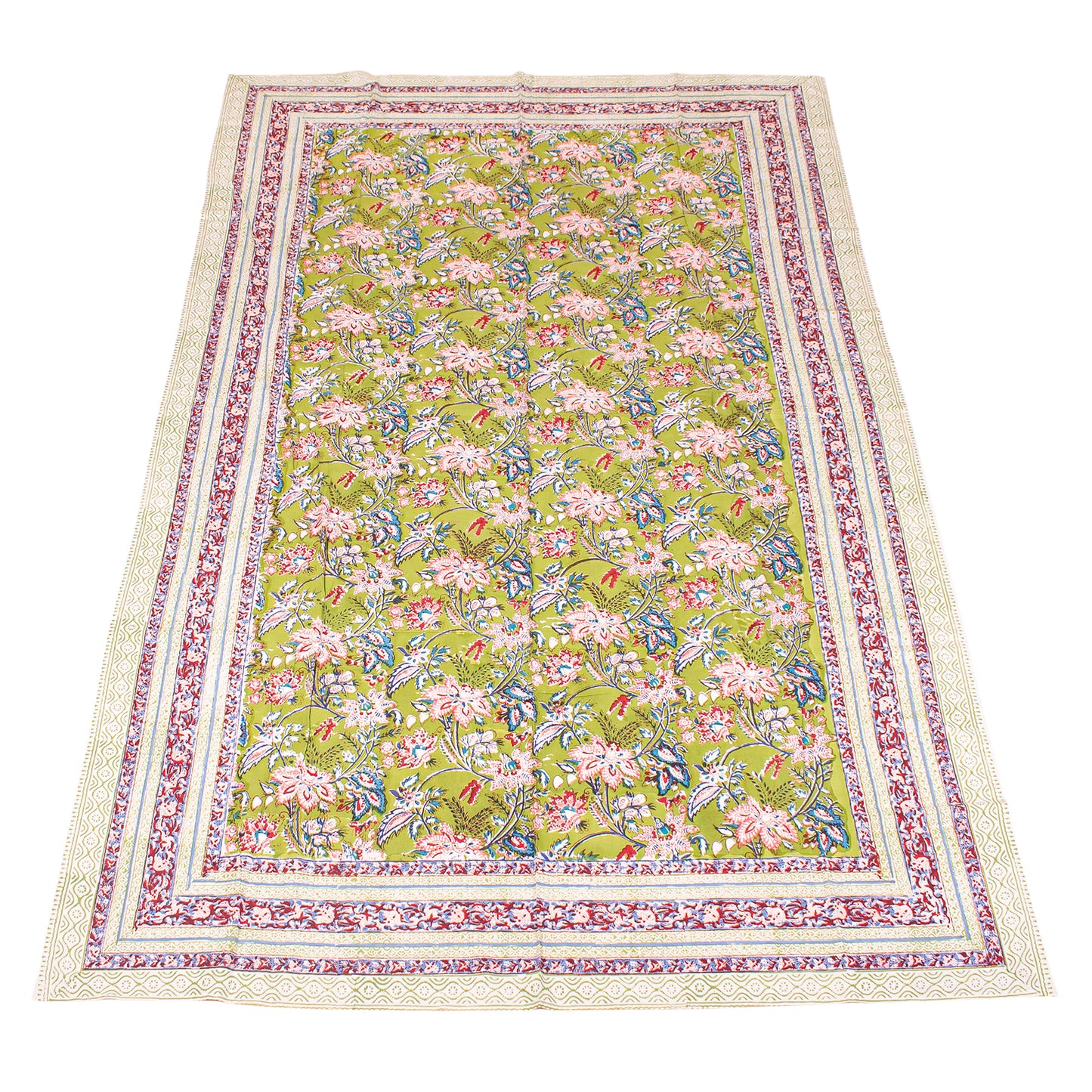 Paisley Block Print Cotton Tablecloth, Rustic Farmhouse Dining Table Cover, Boho Chic Home Linen, Handmade Textile