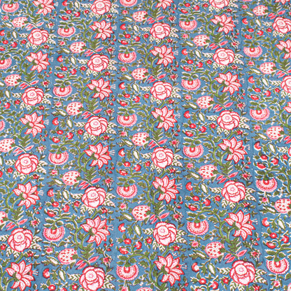 Hand Block Printed Cotton Tablecloth, Botanical Print Dining Table Cover, Modern Boho Farmhouse Decor