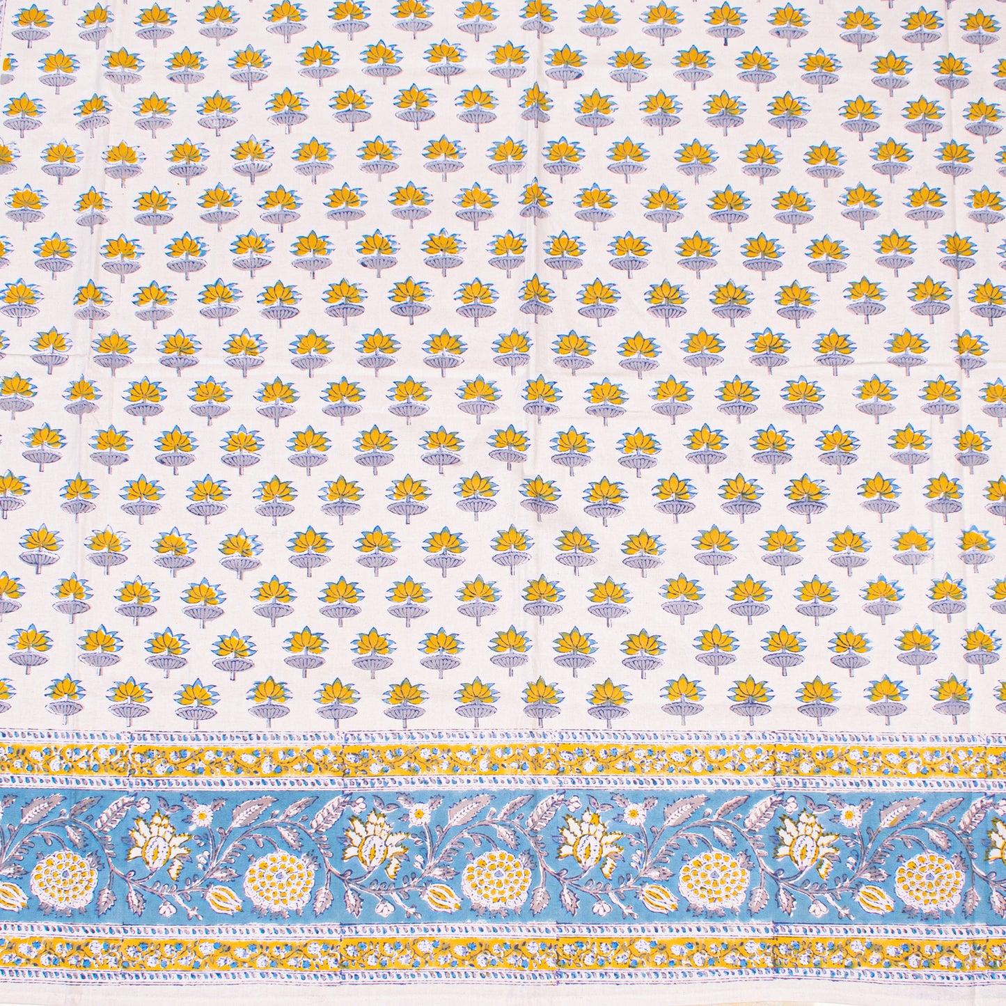 Block Print Cotton Tablecloth Rectangle, Handmade Floral Table Cover, Boho Chic Dining Decor, Soft Cotton Table Linen