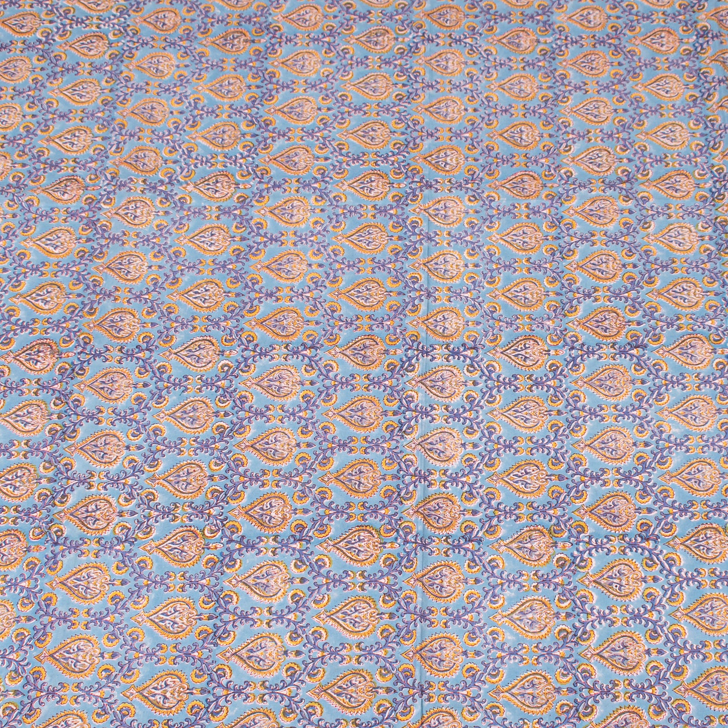 Hand Block Print Cotton Tablecloth, Boho Floral Table Cover, Handmade Dining Room Decor