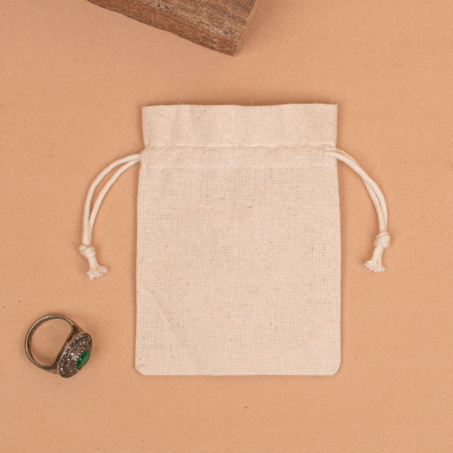 Pack of 10 pcs - Eco Friendly Pouch with Logo, 100% Pure Cotton Pouch For Jewelry Packaging, Custom Jewelry Pouch