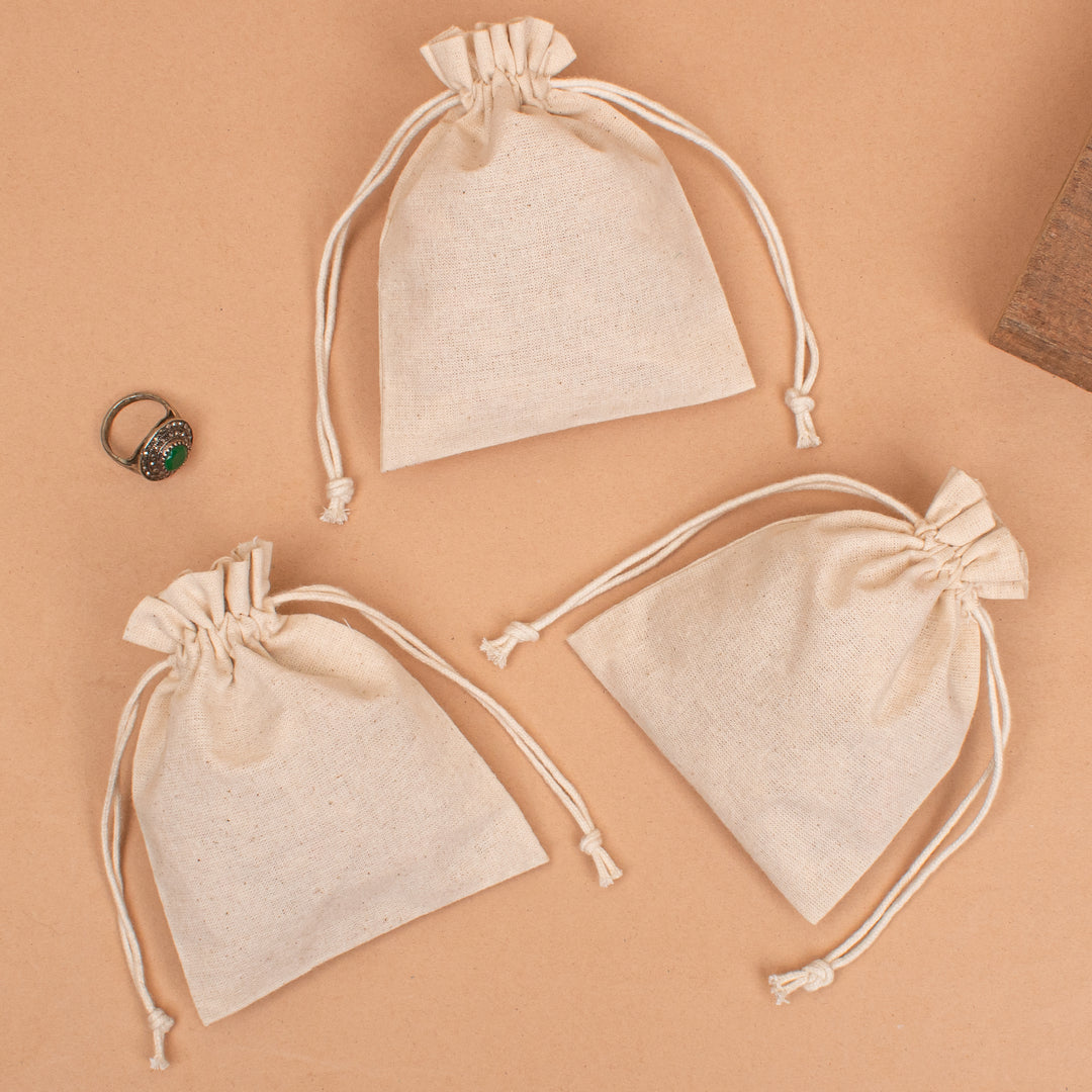 Pack of 20 – Cotton Drawstring Pouch | Jewelry &amp; Gift Packaging Bag