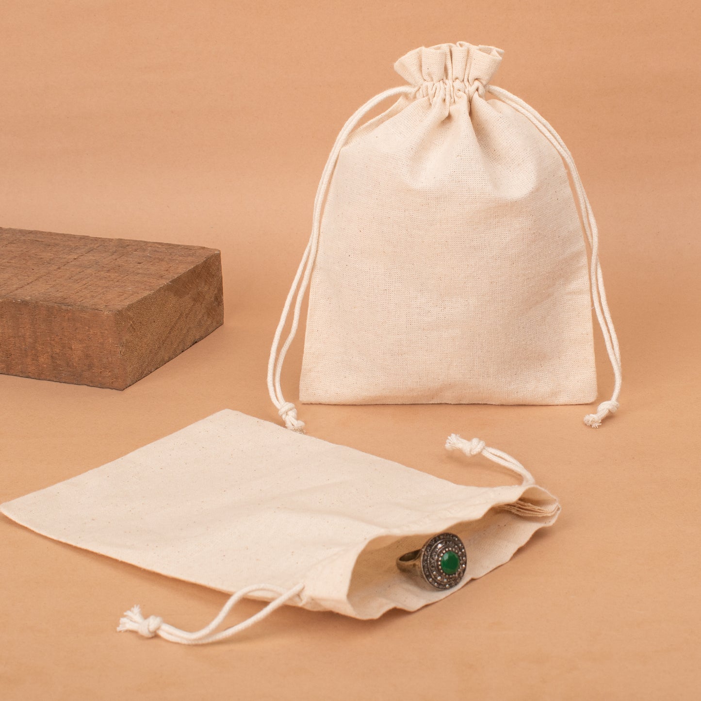 Pack of 25 pcs - Small Jewelry Packaging Pouch, Organic Cotton Pouch with Logo, Cute Drawstring Pouch, Organic Cotton Fabric Bags
