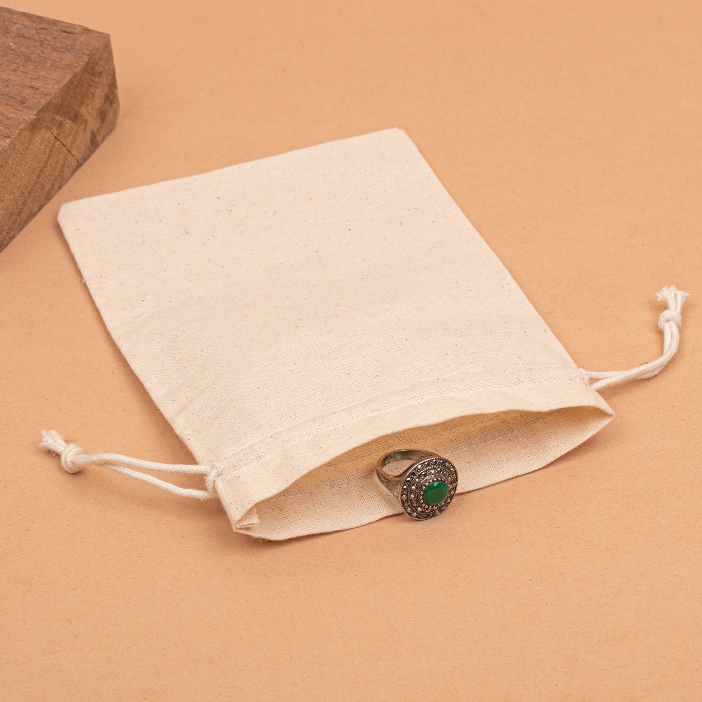 Pack of 25 pcs - Small Jewelry Packaging Pouch, Organic Cotton Pouch with Logo, Cute Drawstring Pouch, Organic Cotton Fabric Bags