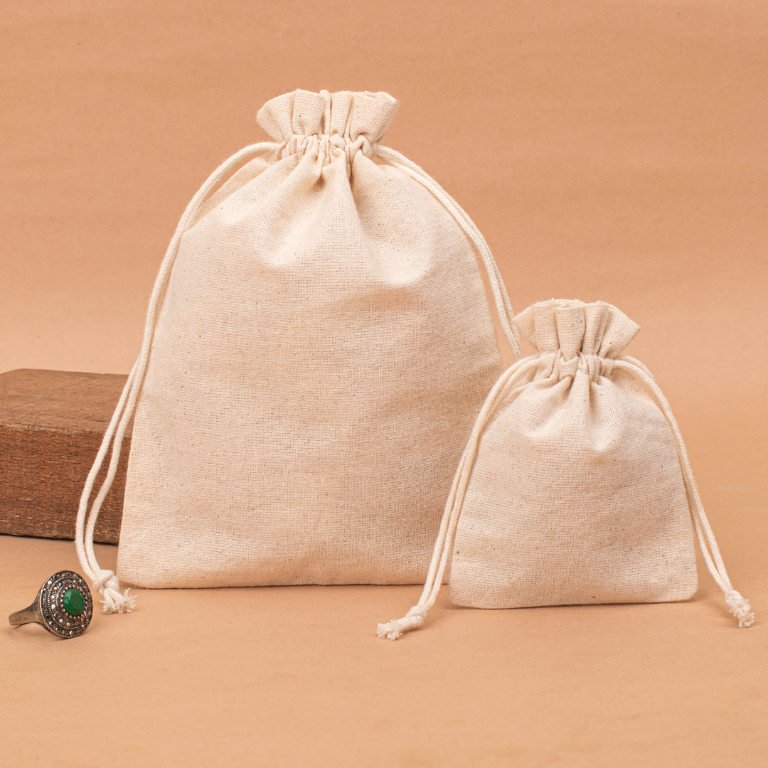 Pack of 30 – Cotton Drawstring Pouch | Jewelry &amp; Gift Packaging Bag
