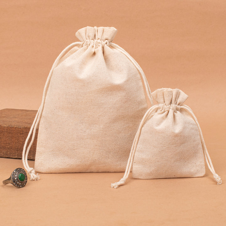 Pack of 30 – Cotton Drawstring Pouch | Jewelry &amp; Gift Packaging Bag