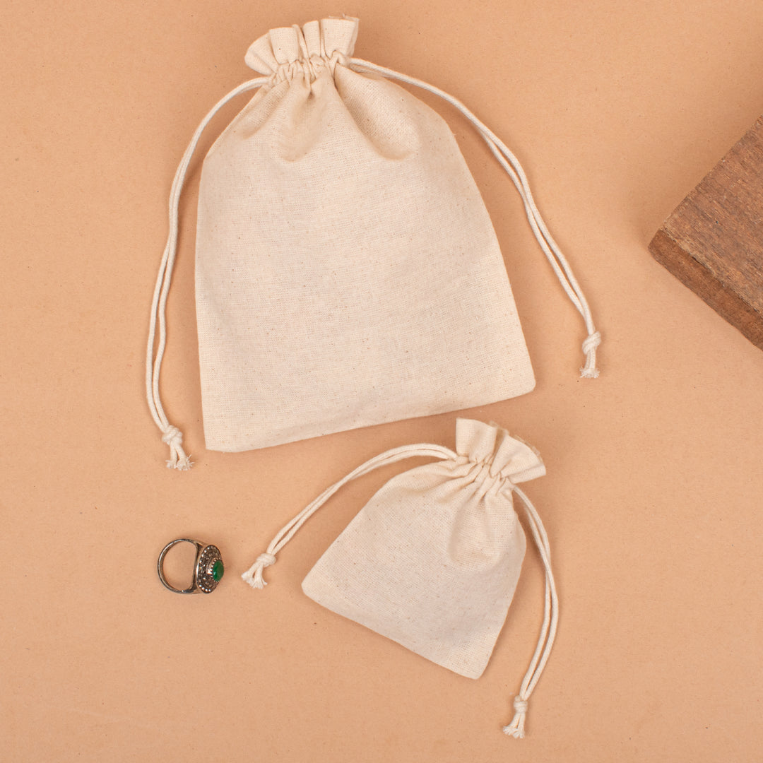 Pack of 30 – Cotton Drawstring Pouch | Jewelry &amp; Gift Packaging Bag