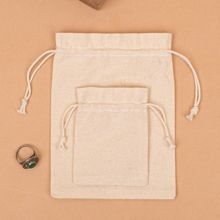 Pack of 30 – Cotton Drawstring Pouch | Jewelry &amp; Gift Packaging Bag