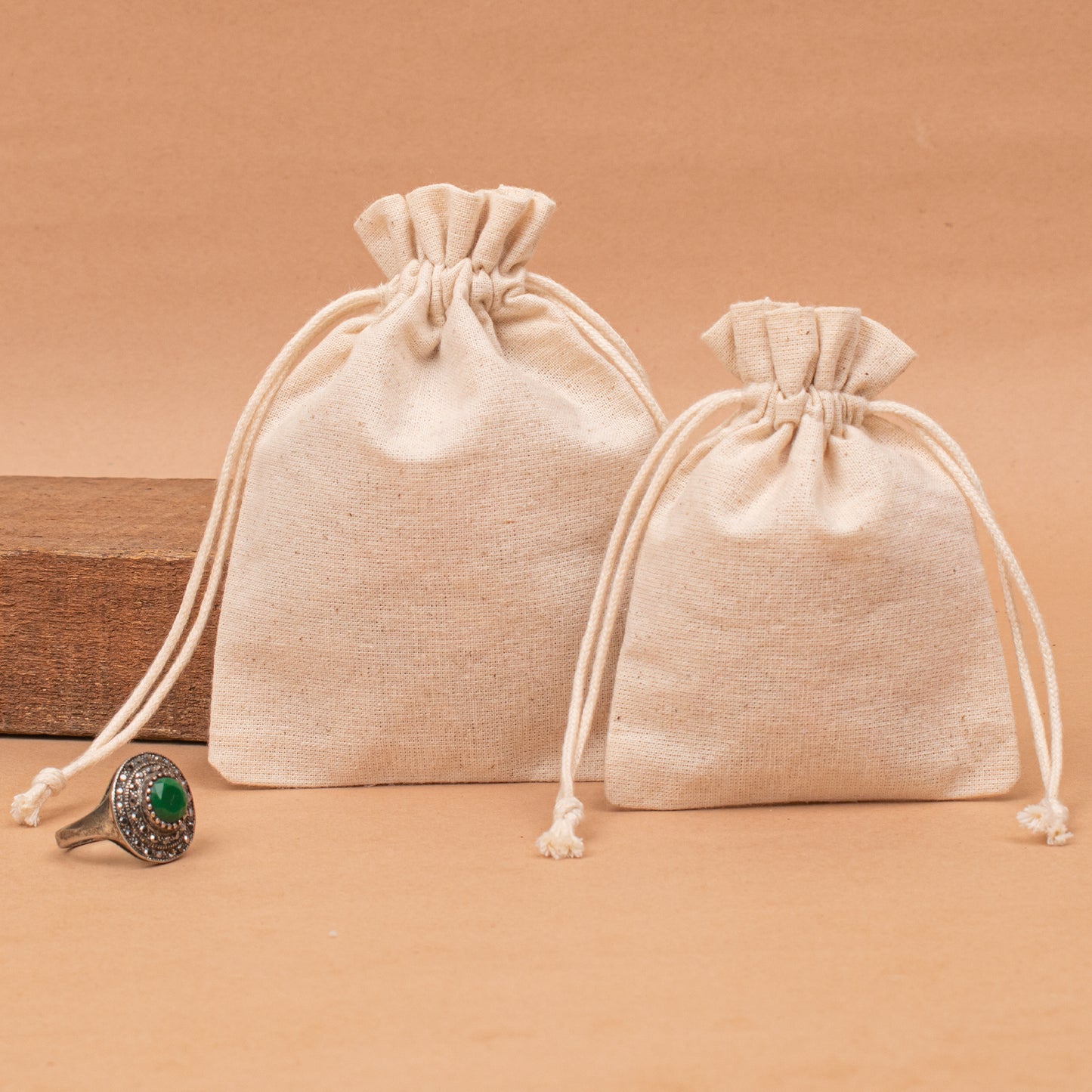 Pack of 40 Cotton Small Jewelry Pouches, Lightweight Drawstring Jewelry Bag with Logo, Cotton Small Gift Bags