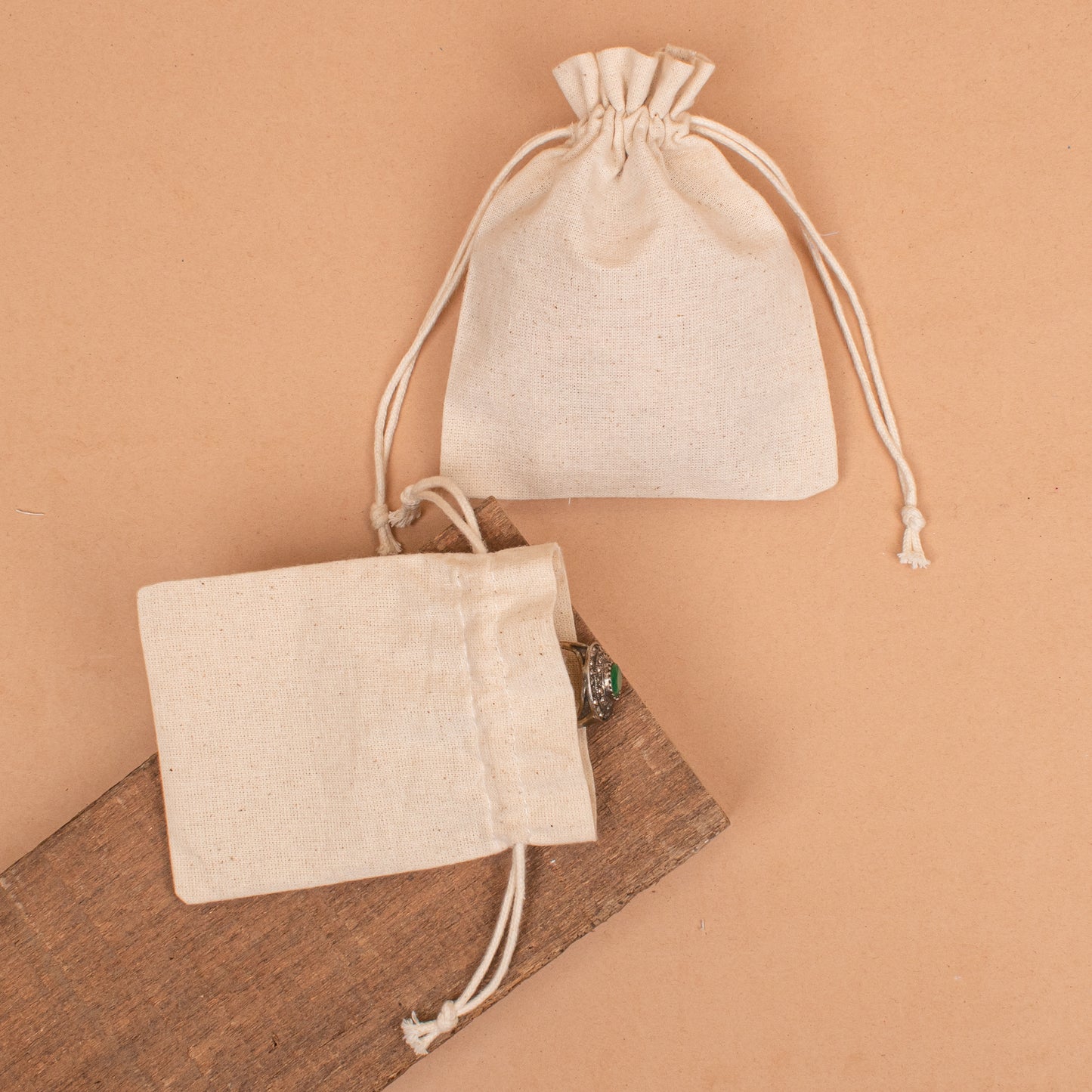 Pack of 40 Cotton Small Jewelry Pouches, Lightweight Drawstring Jewelry Bag with Logo, Cotton Small Gift Bags