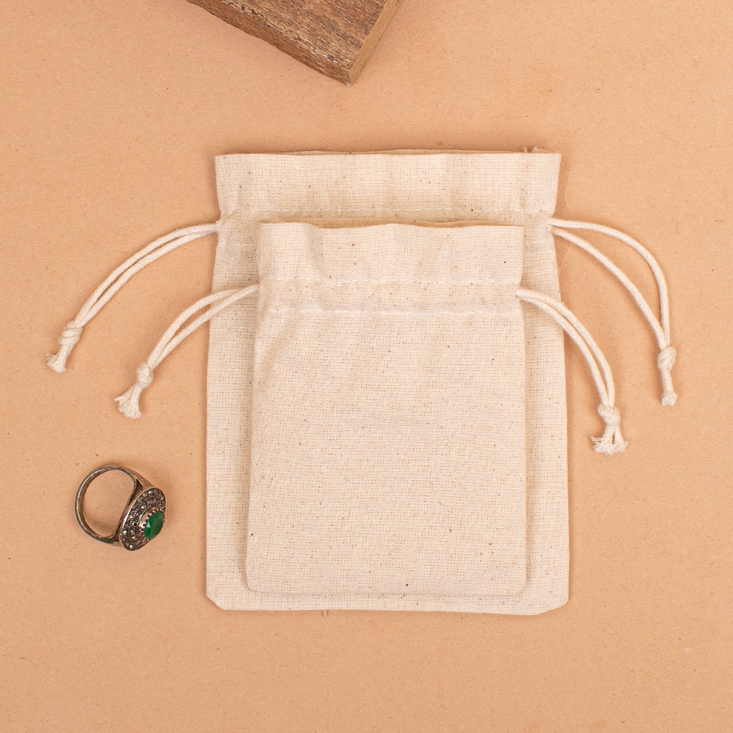 Pack of 40 Cotton Small Jewelry Pouches, Lightweight Drawstring Jewelry Bag with Logo, Cotton Small Gift Bags