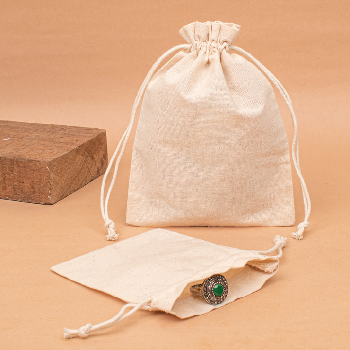 Pack of 50 – Cotton Drawstring Pouch | Jewelry &amp; Gift Packaging Bag