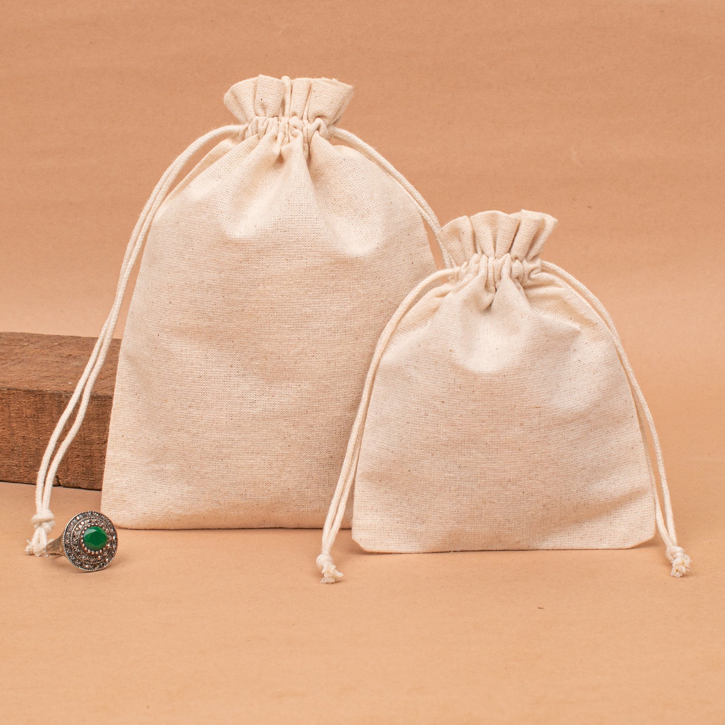 Pack of 50 Plain Drawstring Jewelry Bag with Logo, Cotton Pouches, Cotton Fabric Small Jewelry Bags, Gift Pouch with Logo
