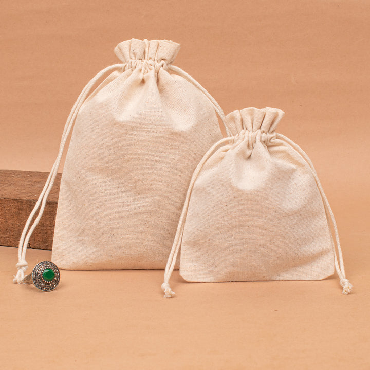 Pack of 50 – Cotton Drawstring Pouch | Jewelry &amp; Gift Packaging Bag