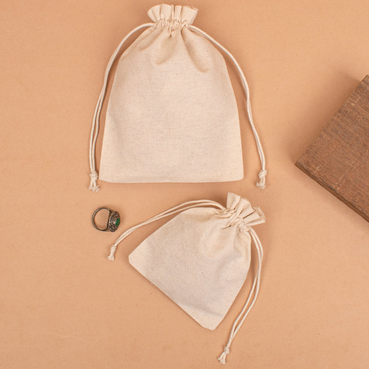 Pack of 50 – Cotton Drawstring Pouch | Jewelry &amp; Gift Packaging Bag