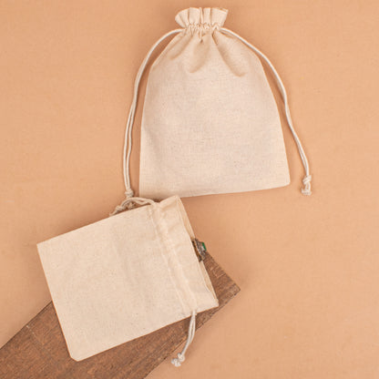 Pack of 50 Plain Drawstring Jewelry Bag with Logo, Cotton Pouches, Cotton Fabric Small Jewelry Bags, Gift Pouch with Logo