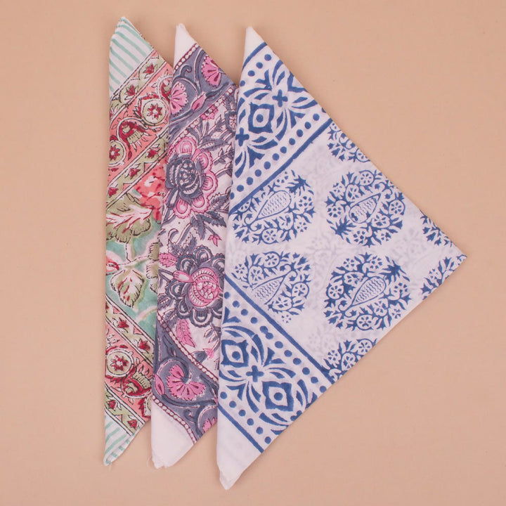Set of 3 – Vintage Cotton Bandanas | Boho Head Scarf &amp; Hair Wrap