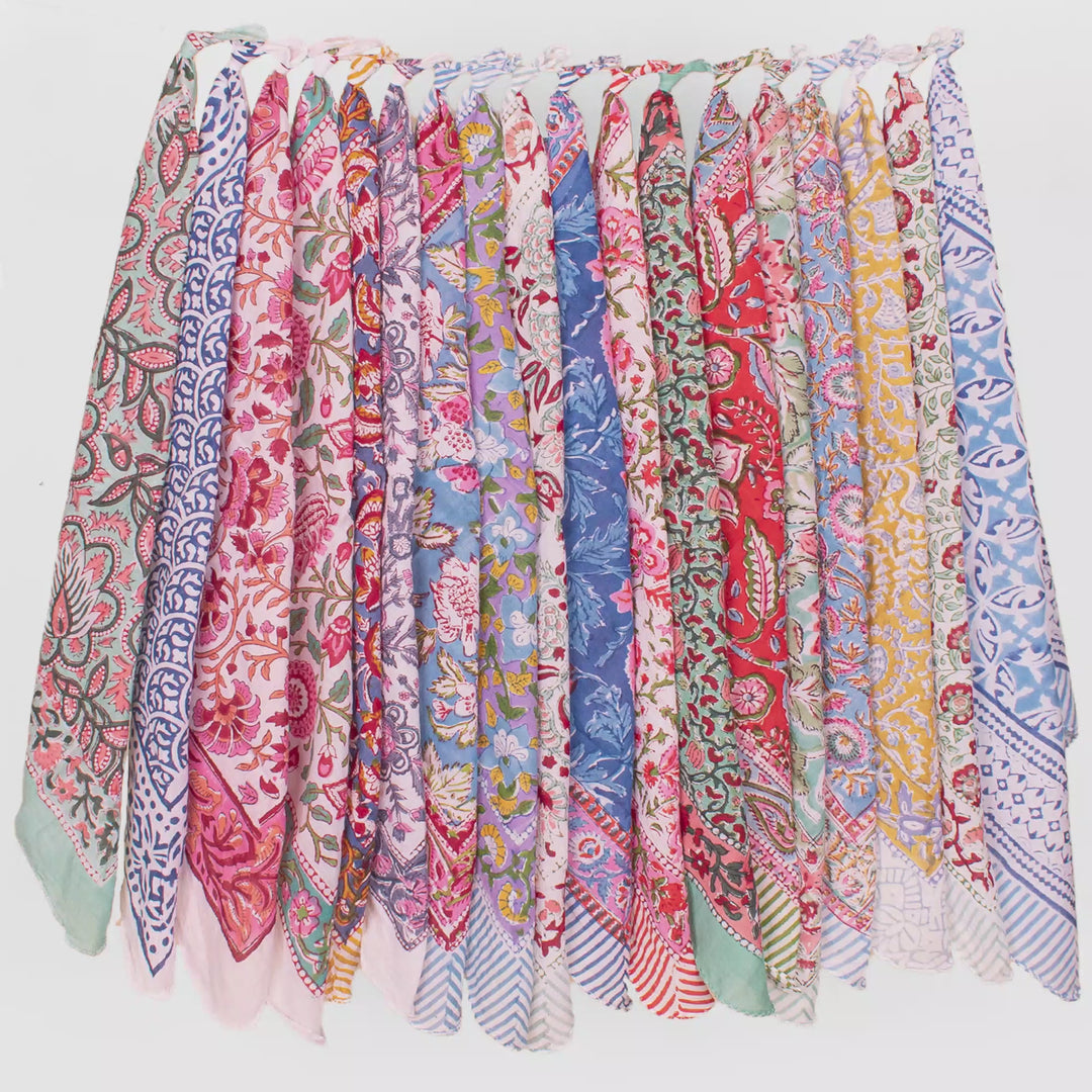Set of 18 – Cotton Bandanas | Neck Scarf &amp; Head Wrap