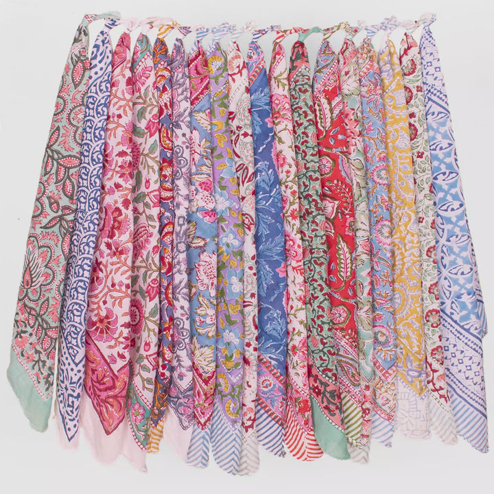 Set of 18 – Cotton Bandanas | Neck Scarf &amp; Head Wrap