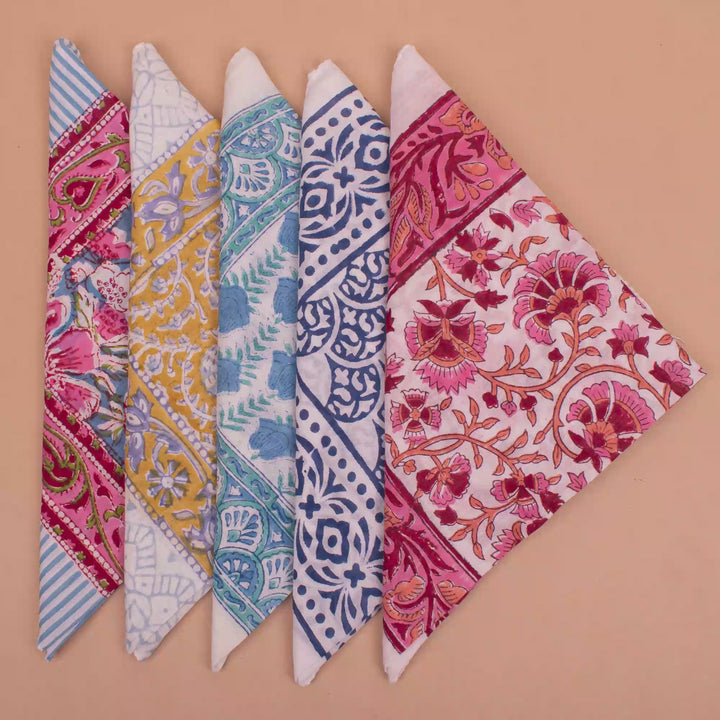 Set of 5 – Cotton Bandanas | Hair Scarf &amp; Neck Wrap