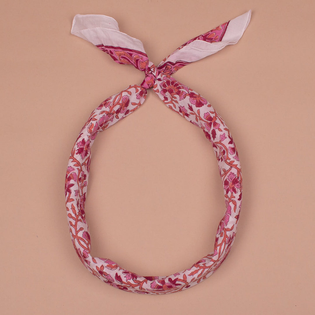 Boho Cotton Bandana 100x100 cm | Large Boho Printed Head Scarf &amp; Hair Wrap