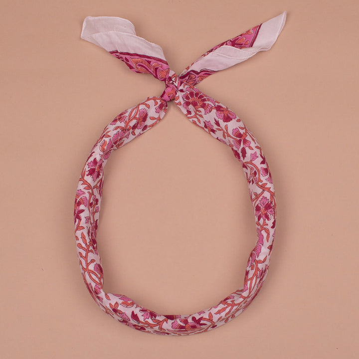 Boho Cotton Bandana 100x100 cm | Large Boho Printed Head Scarf &amp; Hair Wrap