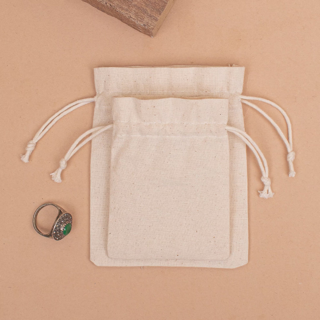 Pack of 40 – Cotton Drawstring Pouch | Jewelry &amp; Gift Packaging Bag
