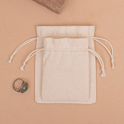 Pack of 40 Cotton Small Jewelry Pouches, Lightweight Drawstring Jewelry Bag with Logo, Cotton Small Gift Bags