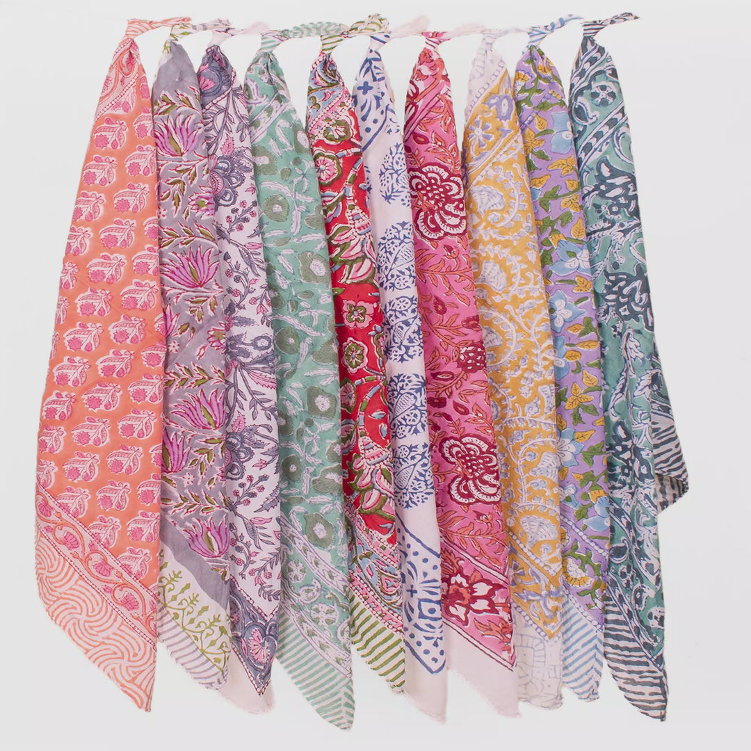 Set of 10 – Premium Cotton Bandanas | Hair Scarf &amp; Neck Wrap