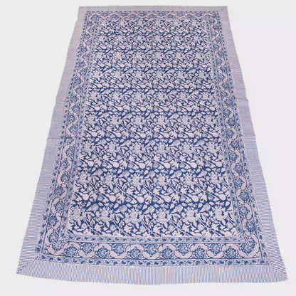 Artisan Made Indian Block Print Table Cover for Farmhouse Decor - 60x90