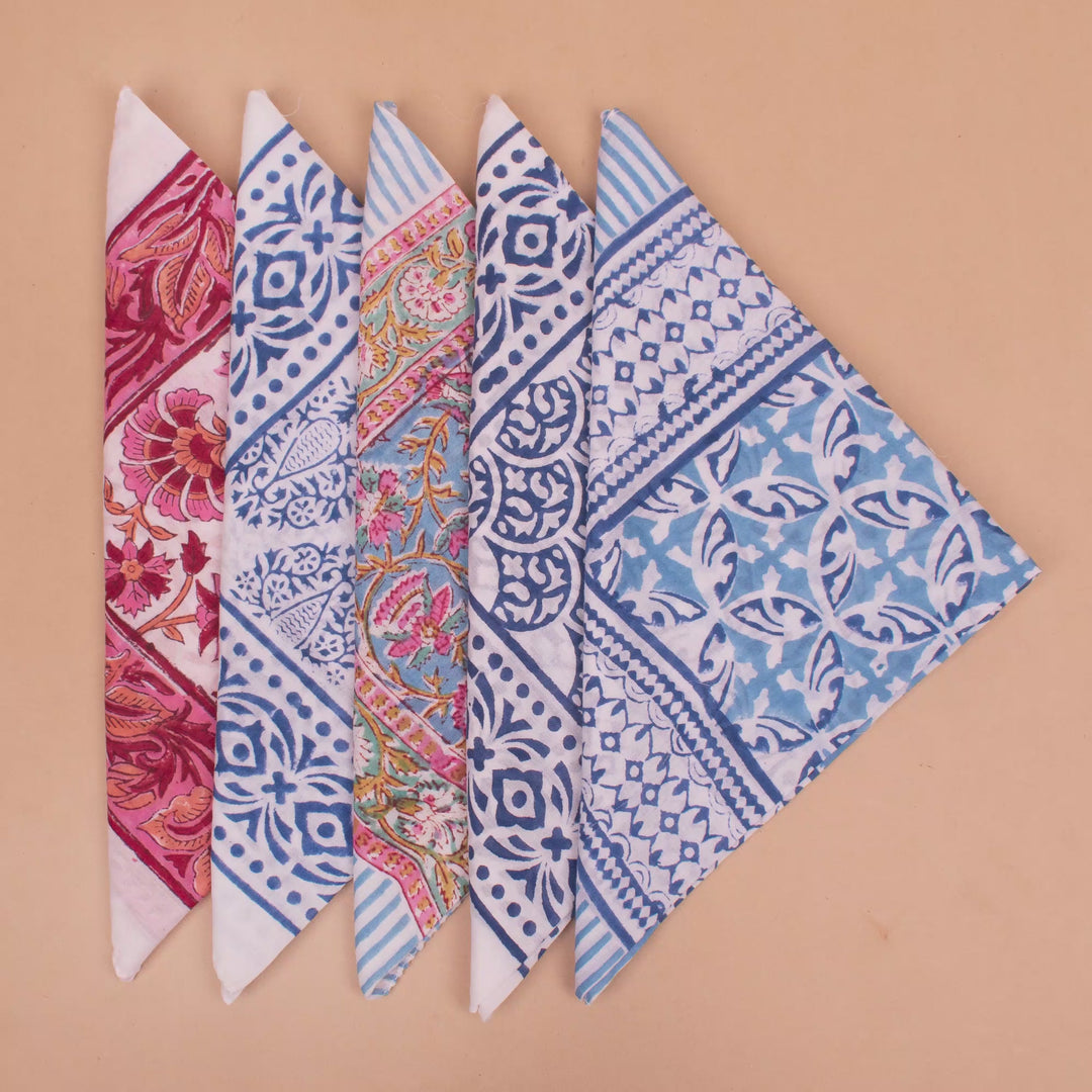 Set of 5 – Boho Cotton Bandanas | Everyday Head Scarf