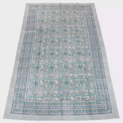 Premium Block Print Tablecloth for Dining Room and Kitchen Use - 60x90
