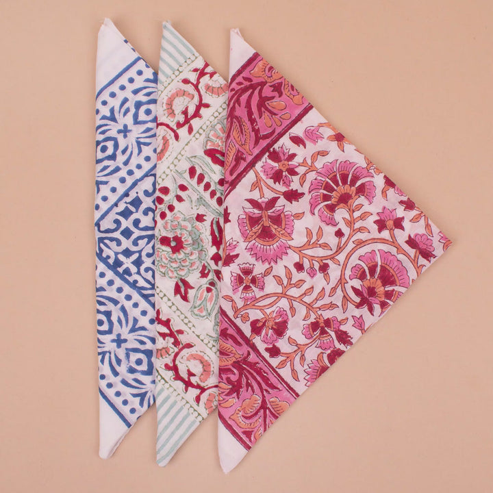 Set of 3 – Handmade Cotton Bandanas | Head Scarf &amp; Hair Wrap